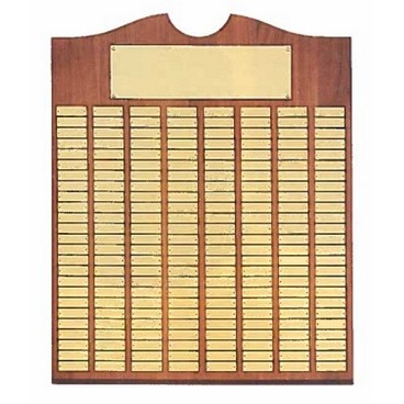 Airflyte® Roster Series American Walnut Plaque w/100 Brushed Brass Plates & Top Notch