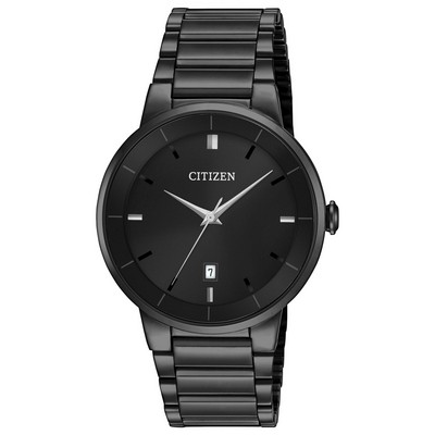 Citizen Men's Quartz Black Ion Plated Watch w/Black Dial