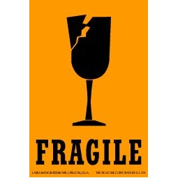 Fragile Broken Glass Matte Paper Labels - 2" x 3"