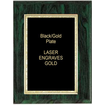 Green Woodgrain Plaque - 8" x 10" W/ a 6" x 8" Florentine Plate