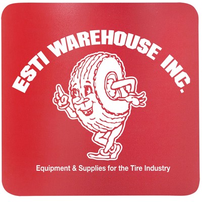 3¾" Red Square Silicone Coaster