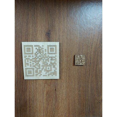 Hardwood QR Codes with Adhesive sign