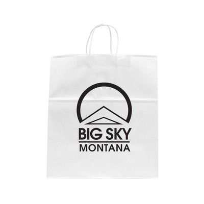 White Kraft Paper Shopping Bag (14"x10"x15")