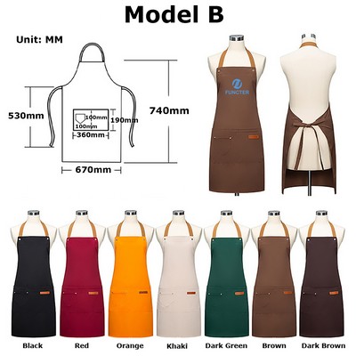 Unisex Seiko Cloth Bib Apron for Kitchen Crafting BBQ Outdoors(Model B)