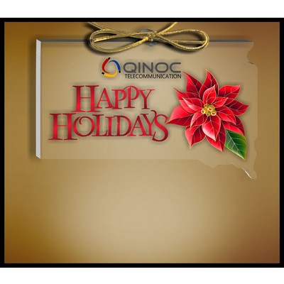 South Dakota Ornament in Clear Acrylic