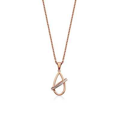 CJ Steelx "Orbit" Crystal Necklace - Rose Gold