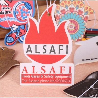 3.5" Die Cut Shape Custom Full Color Printed Air Freshener w/Flax Scent