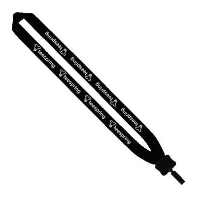 1" Cotton Lanyard with Plastic Clamshell & Bulldog Clip