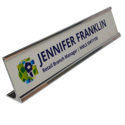 Plastic Name Plate and Desk Holder Set (2"x10")