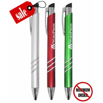 Union Printed - Gentleman - Clicker Pen w/ Silver Trim- 1-Color Print - No Minimum