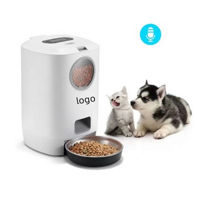 Automatic Cat Feeder,Enabled Smart Pet Feeder for Cats and Dogs,Auto Dog Food Dispenser with record