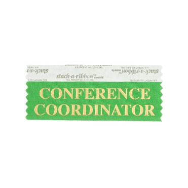 Conf. Coordinator Stk A Rbn Green Ribbon Gold Imprint
