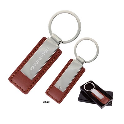 Leatherette with Rectangular Metal Key Tag