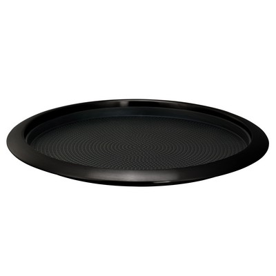 14" Round Black Onyx Non Slip Tray w/Removable Insert (14''x 12'')