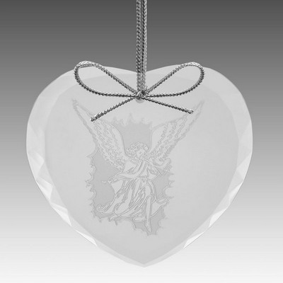 3" Heart Starfire Glass Faceted Ornament