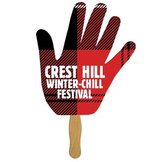 Open Hand Fan w/Wooden Stick (1 Side only)