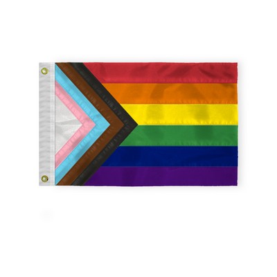 12''x18'' 1ply Nylon Progressive Pride Deluxe Flag