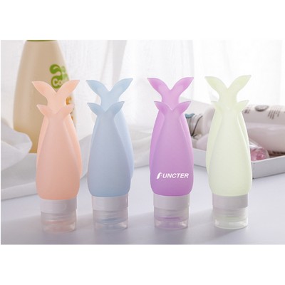 1.7 OZ Travel Split Bottles TSA Approved with Label Silicone BPA Free Refillable Cosmetic Container