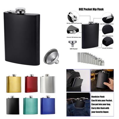 8 Oz Stainless Steel Hip Flask