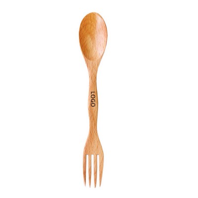 2 in 1 Wooden Spoon and Fork Forks, Spoons