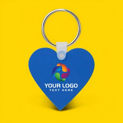 Custom Heart Shaped Silicone Key Tag