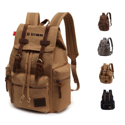 Vintage Canvas Drawstring Backpack