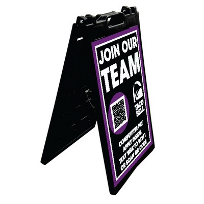 A Frame Stand With 1 Corrugated Sign
