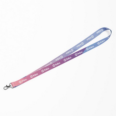 1" Full Color Satin Finish Lanyard, Single Attachment, Import Air (FAST Production)