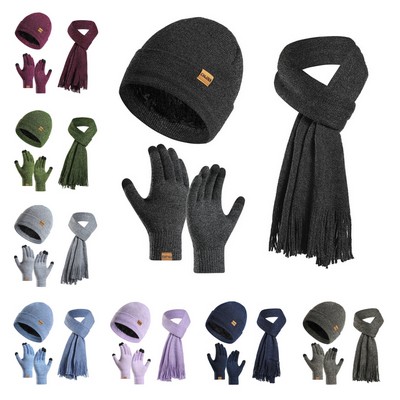 Beanie Hat Scarf Gloves Suit