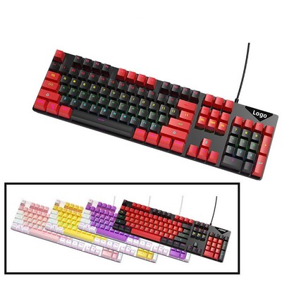 104-Key Mechanical Wired Keyboard With Mixed LED Backlight