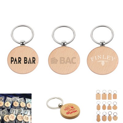 Round Wood Key Tags