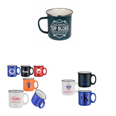 12 Oz Ceramic Campfire Coffee Mugs