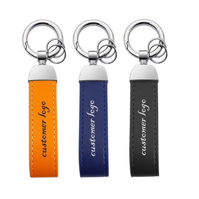 Zinc Alloy Pu Leather Keychain Car Home Key Chain Ring