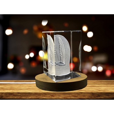 3D Engraved Crystal Trophy Award for Nail Professionals w/LED Base