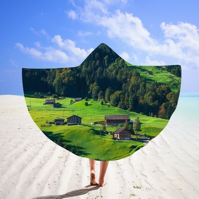 59 x 51" Custom Beach Poncho Towel Swimming Towel#4