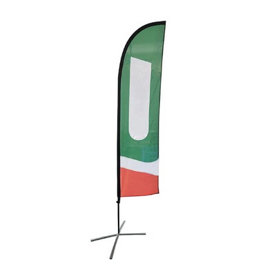 9' Custom Advertising Feather Flag Double Sided Flag Banner Alloy Pole Kit Set w/ Carry Bag