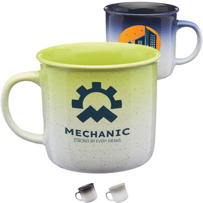 14 oz. Campire Gradient Ceramic Coffee Mugs w/ Flared Top