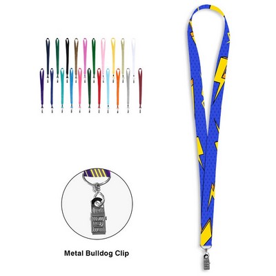 Full Color Lanyard With Bulldog Clip