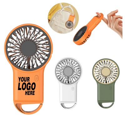 3 Speeds Personal Small Hand Fan With Hook For Travel