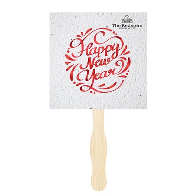Seeded Paper Hand Fans - square