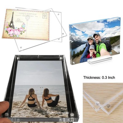 Custom 6" x 4" x 0.3" Magnetic Acrylic Picture Frames