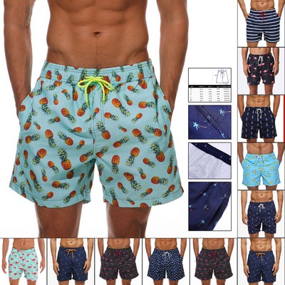 Men's Beach Shorts With mesh Liner And Two Side Pockets