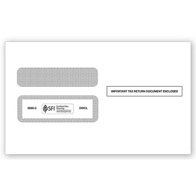 Envelopes, Double-Window, Self-Seal for W-2 Forms