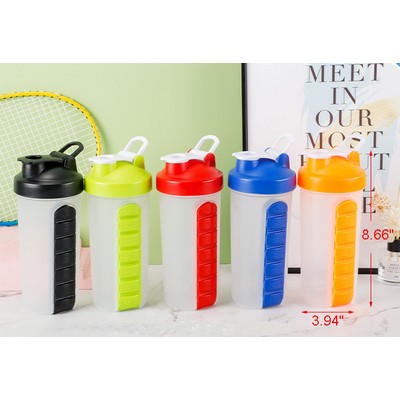 600ML Water Bottle with Pill Case