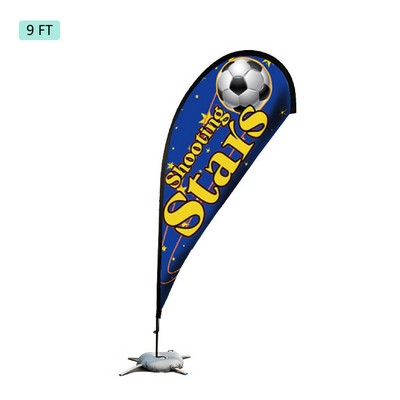 9' Flag Kit Display Street Talker Double Sided Advertisement Flag Kit Tear Drop Shaped Beach Flag