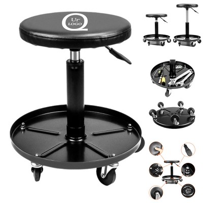 Adjustable Rolling Mechanic Stool w/ Tool Tray