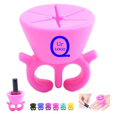 Silicone Nail Polish Wearable Holder Ring