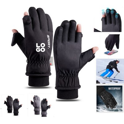 Warm Touchscreen Flip-Finger Gloves