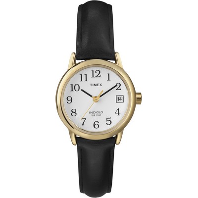 Timex® Women's Easy Reader Watch w/Black Leather Strap