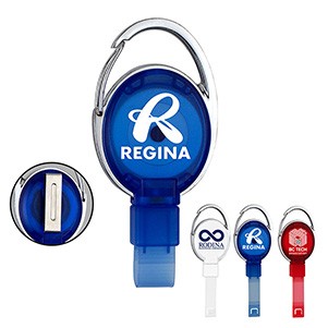 Pvc Free Recycled Plastic Carabiner Badge Reel W/Metal Clip